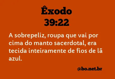 Êxodo 39:22 NTLH