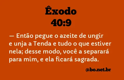 Êxodo 40:9 NTLH