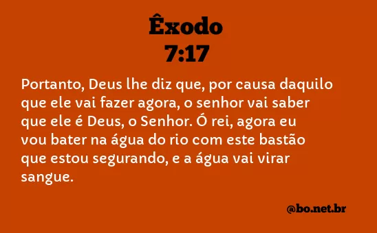 Êxodo 7:17 NTLH