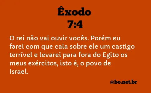 Êxodo 7:4 NTLH