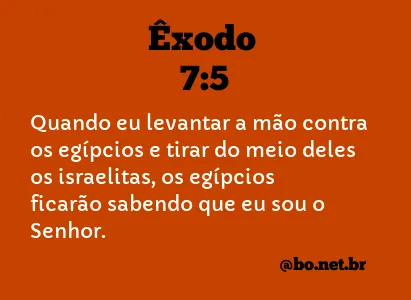 Êxodo 7:5 NTLH