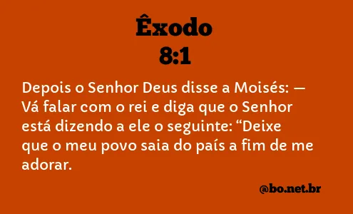 Êxodo 8:1 NTLH