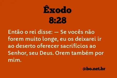 Êxodo 8:28 NTLH