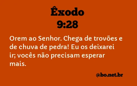 Êxodo 9:28 NTLH