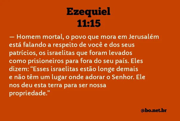 Ezequiel 11:15 NTLH