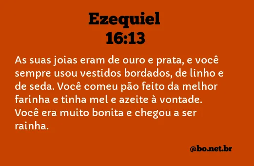 Ezequiel 16:13 NTLH