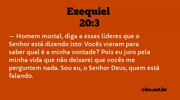 Ezequiel 20:3 NTLH
