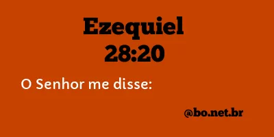 Ezequiel 28:20 NTLH