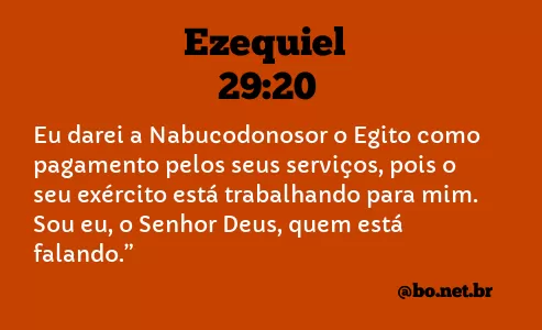 Ezequiel 29:20 NTLH