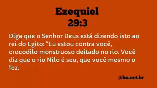 Ezequiel 29:3 NTLH