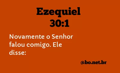 Ezequiel 30:1 NTLH