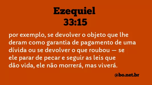 Ezequiel 33:15 NTLH