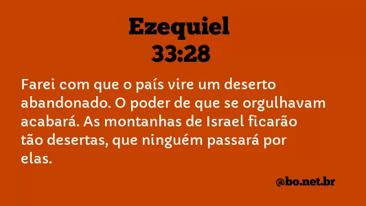 Ezequiel 33:28 NTLH