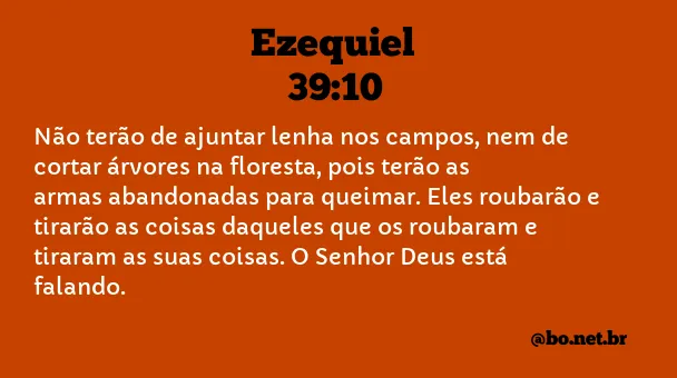 Ezequiel 39:10 NTLH