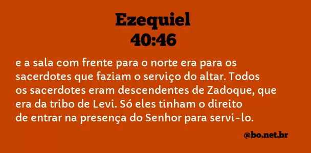 Ezequiel 40:46 NTLH