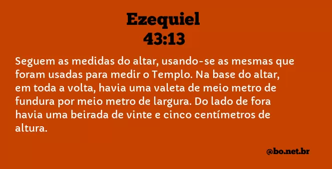Ezequiel 43:13 NTLH