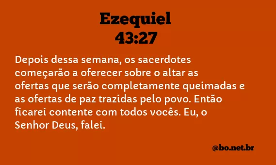 Ezequiel 43:27 NTLH