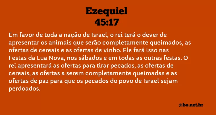 Ezequiel 45:17 NTLH