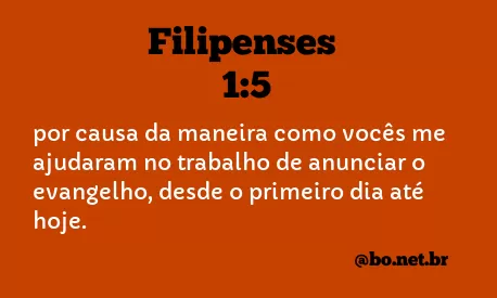 Filipenses 1:5 NTLH