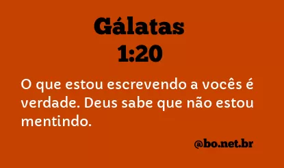 Gálatas 1:20 NTLH