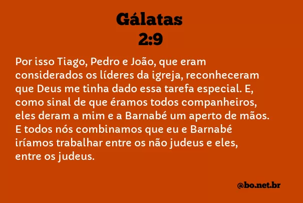 Gálatas 2:9 NTLH