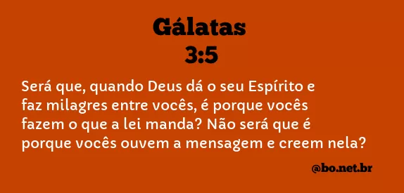 Gálatas 3:5 NTLH