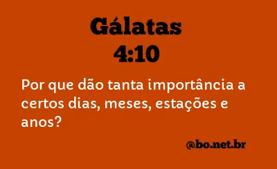 Gálatas 4:10 NTLH