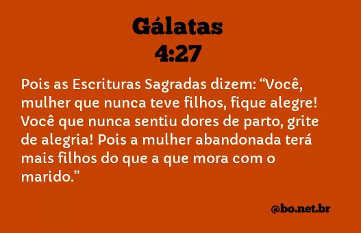 Gálatas 4:27 NTLH