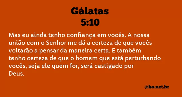 Gálatas 5:10 NTLH