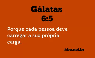 Gálatas 6:5 NTLH
