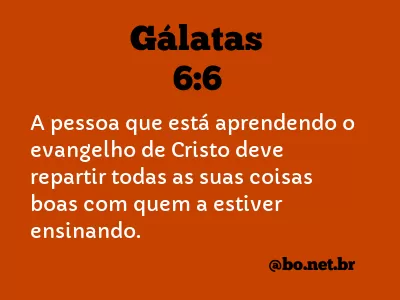 Gálatas 6:6 NTLH