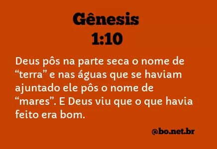 Gênesis 1:10 NTLH