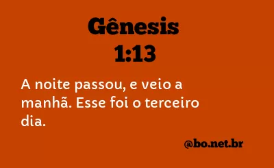 Gênesis 1:13 NTLH