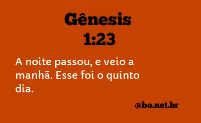Gênesis 1:23 NTLH