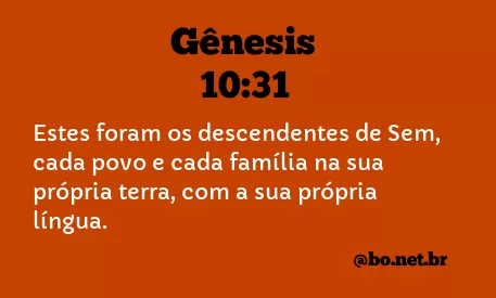 Gênesis 10:31 NTLH