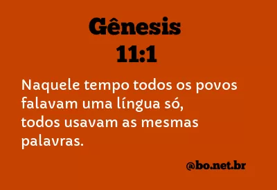 Gênesis 11:1 NTLH