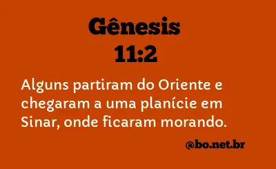 Gênesis 11:2 NTLH