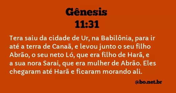 Gênesis 11:31 NTLH