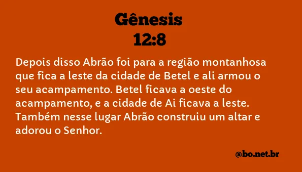 Gênesis 12:8 NTLH