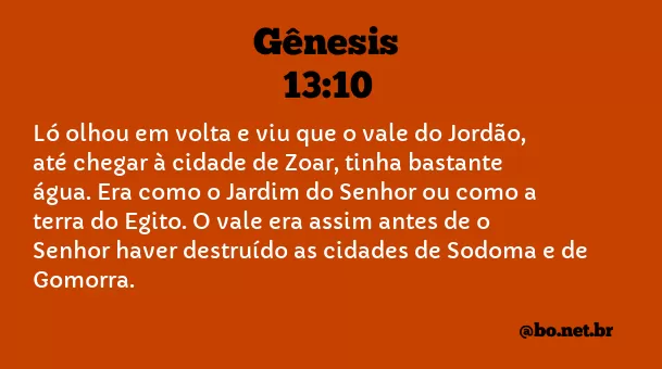Gênesis 13:10 NTLH