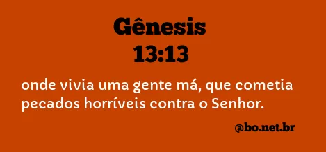 Gênesis 13:13 NTLH