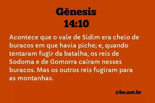 Gênesis 14:10 NTLH