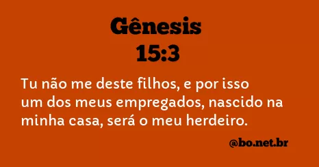 Gênesis 15:3 NTLH