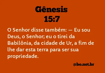 Gênesis 15:7 NTLH