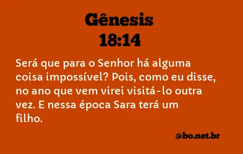 Gênesis 18:14 NTLH