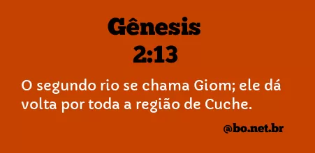 Gênesis 2:13 NTLH