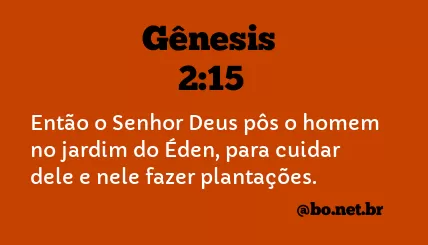 Gênesis 2:15 NTLH
