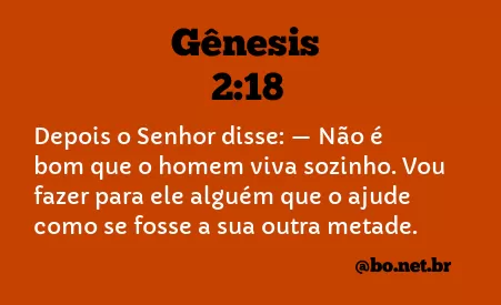 Gênesis 2:18 NTLH