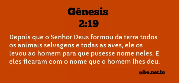 Gênesis 2:19 NTLH