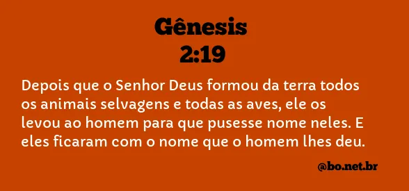 Gênesis 2:19 NTLH